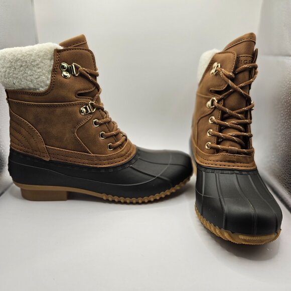 Tommy Hilfiger Women's Rainah Duck Booties Dark Brown Size 7m - Picture 7 of 8